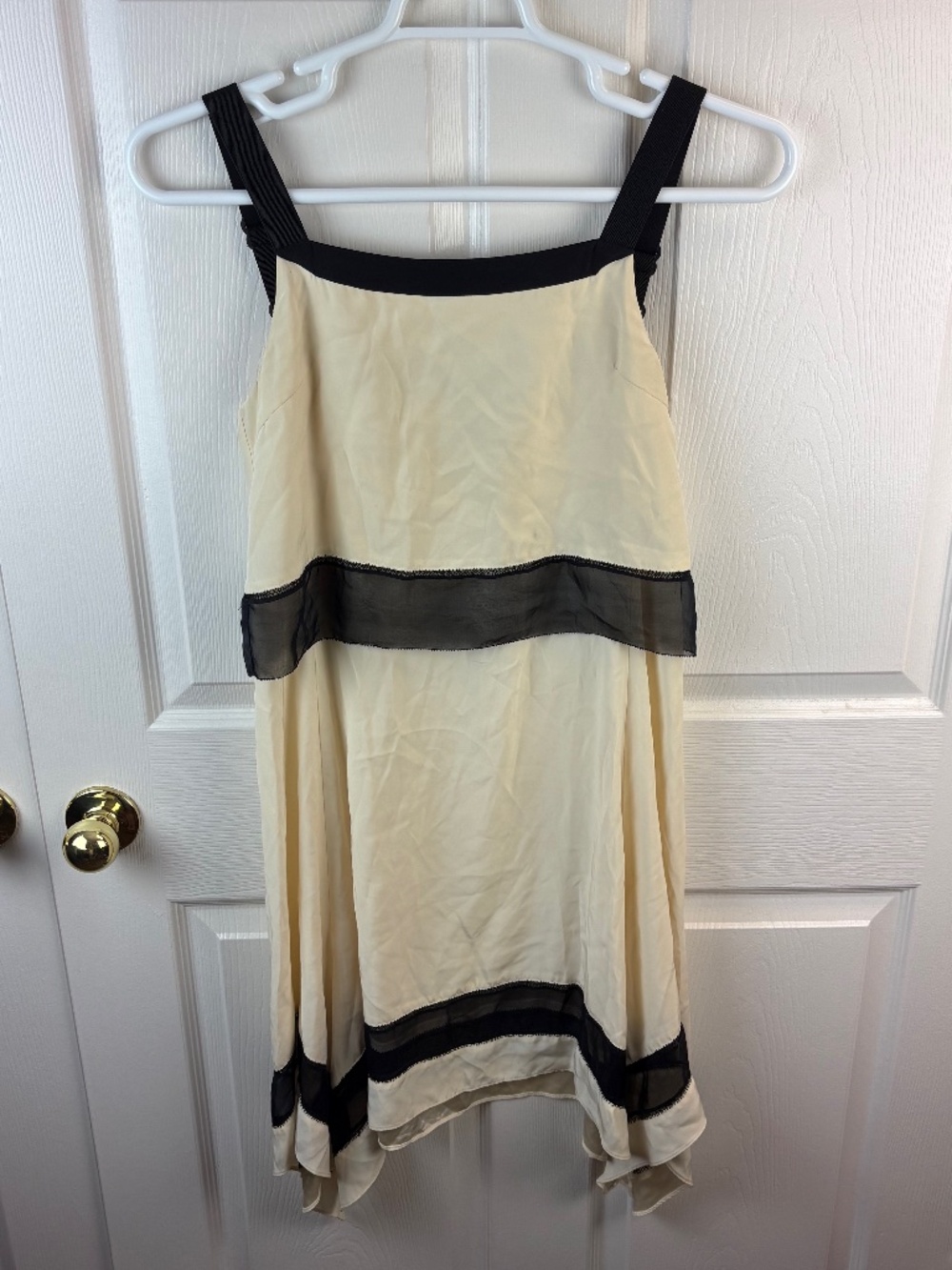 Rag & Bone Sleeveless Ivory Black Silk Dress
